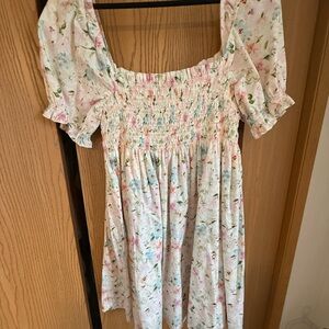 Abercrombie & Fitch White Smocked Top